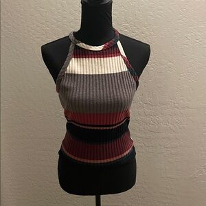 WOW Couture Multicolor Ribbed Halter Top